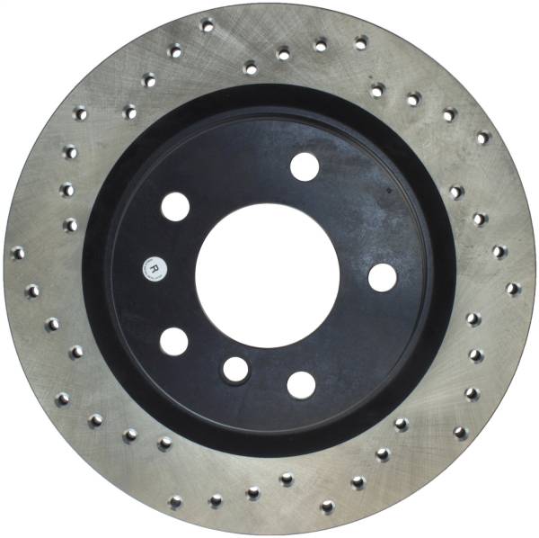 StopTech - StopTech Sport Cross Drilled Brake Rotor; Rear Right