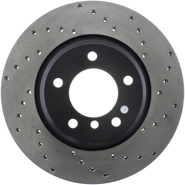 StopTech - StopTech Sport Cross Drilled Brake Rotor; Front Left