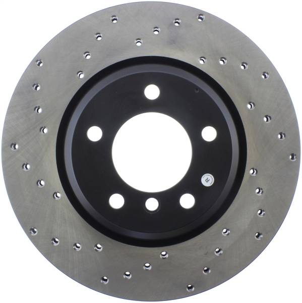 StopTech - StopTech Sport Cross Drilled Brake Rotor; Front Right