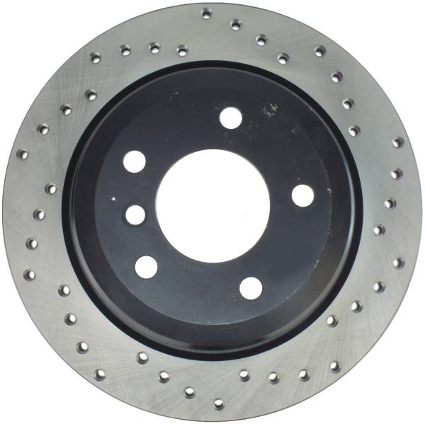 StopTech - StopTech Sport Cross Drilled Brake Rotor; Rear Left