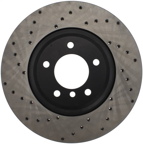 StopTech - StopTech Sport Cross Drilled Brake Rotor; Front Right