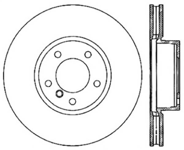 StopTech - StopTech Sport Cross Drilled Brake Rotor; Front Left