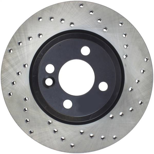 StopTech - StopTech Sport Cross Drilled Brake Rotor; Front Left