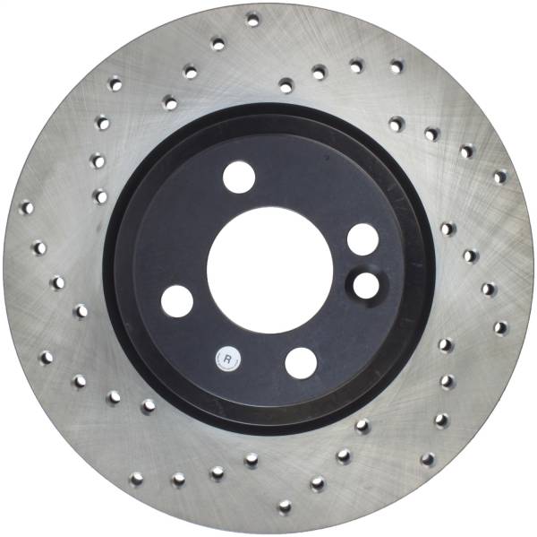 StopTech - StopTech Sport Cross Drilled Brake Rotor; Front Right