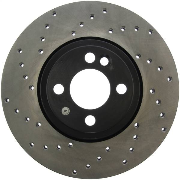 StopTech - StopTech Sport Cross Drilled Brake Rotor; Front Right