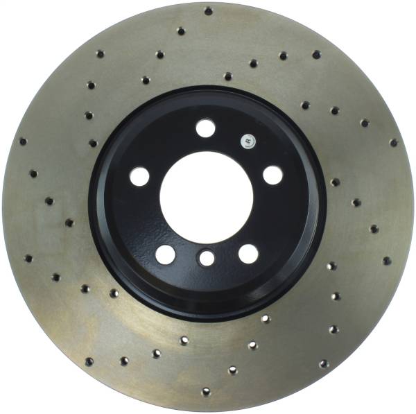 StopTech - StopTech Sport Cross Drilled Brake Rotor; Front Right