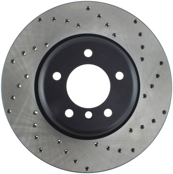 StopTech - StopTech Sport Cross Drilled Brake Rotor; Front Left