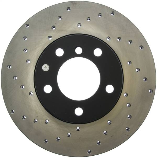 StopTech - StopTech Sport Cross Drilled Brake Rotor; Front Right