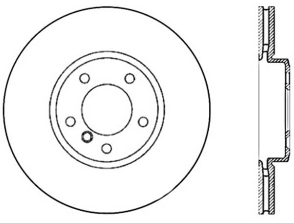 StopTech - StopTech Sport Cross Drilled Brake Rotor; Front Left