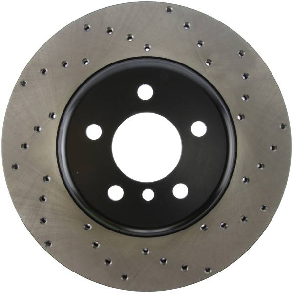 StopTech - StopTech Sport Cross Drilled Brake Rotor; Rear Left