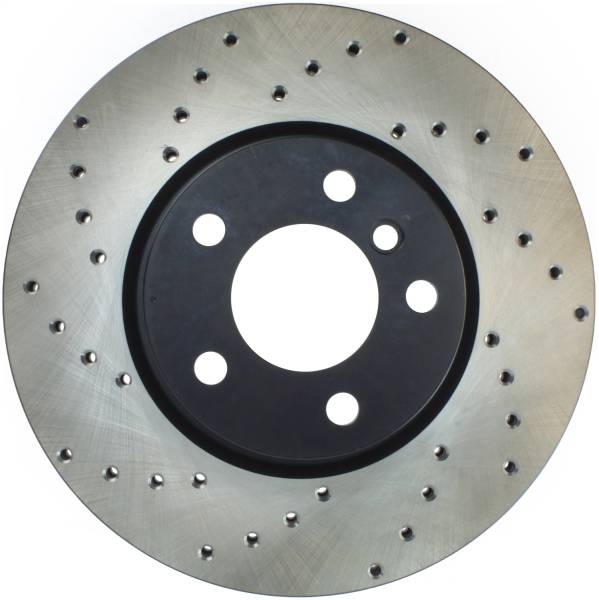 StopTech - StopTech Sport Cross Drilled Brake Rotor; Front Right