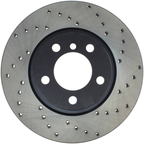 StopTech - StopTech Sport Cross Drilled Brake Rotor; Front Left