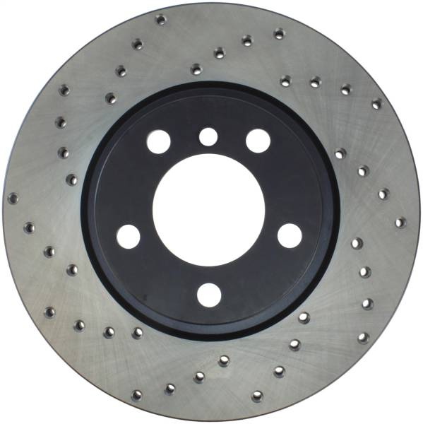 StopTech - StopTech Sport Cross Drilled Brake Rotor; Front Right