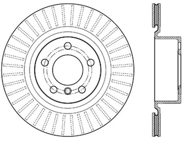 StopTech - StopTech Sport Cross Drilled Brake Rotor; Rear Left