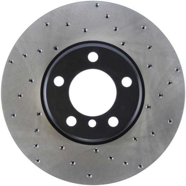 StopTech - StopTech Sport Cross Drilled Brake Rotor; Front Left