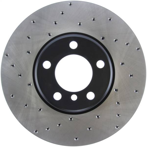 StopTech - StopTech Sport Cross Drilled Brake Rotor; Front Right