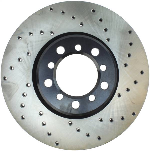 StopTech - StopTech Sport Cross Drilled Brake Rotor; Front Left