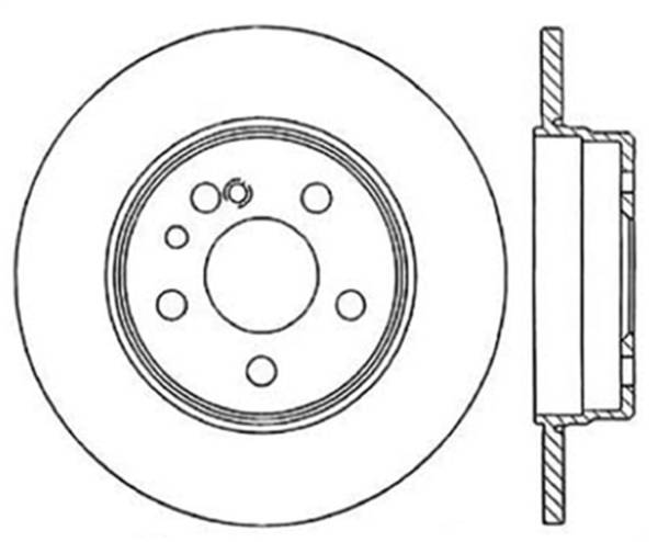 StopTech - StopTech Sport Cross Drilled Brake Rotor; Rear Left