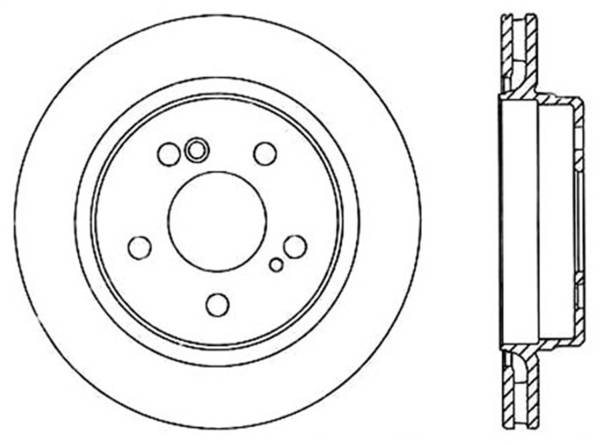 StopTech - StopTech Sport Cross Drilled Brake Rotor; Rear Left