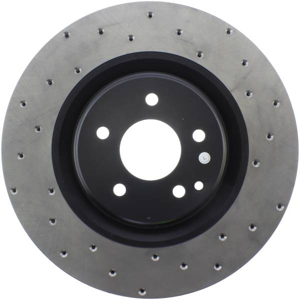 StopTech - StopTech Sport Cross Drilled Brake Rotor; Front Left