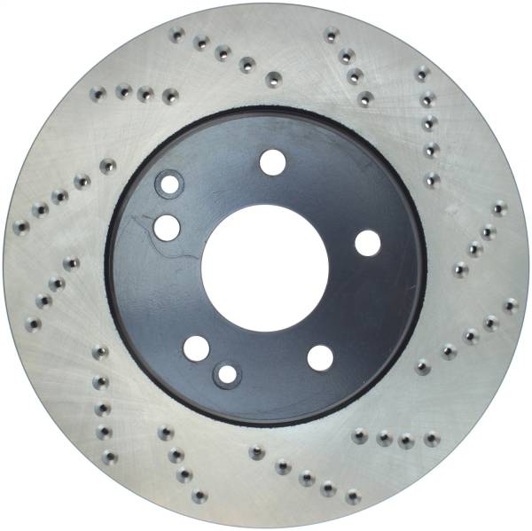 StopTech - StopTech Sport Cross Drilled Brake Rotor; Front Left