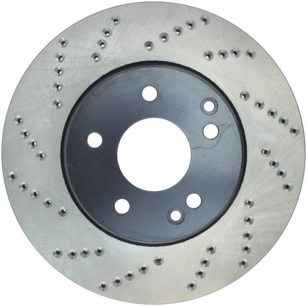 StopTech - StopTech Sport Cross Drilled Brake Rotor; Front Right