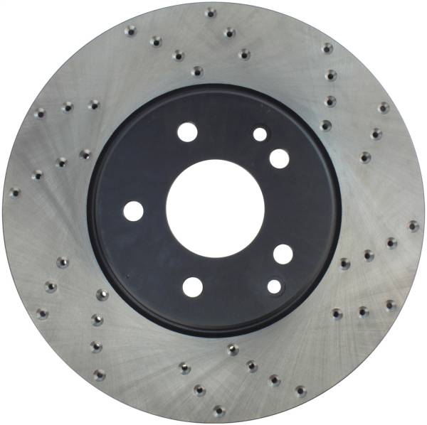 StopTech - StopTech Sport Cross Drilled Brake Rotor; Front Left