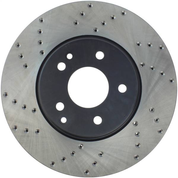 StopTech - StopTech Sport Cross Drilled Brake Rotor; Front Right