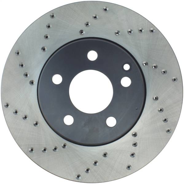 StopTech - StopTech Sport Cross Drilled Brake Rotor; Front Right