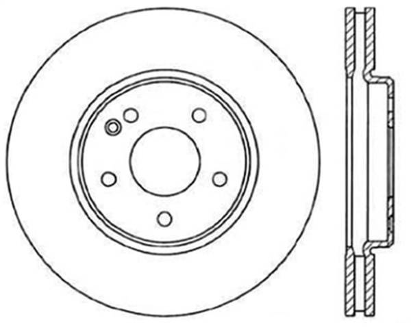 StopTech - StopTech Sport Cross Drilled Brake Rotor; Front Left