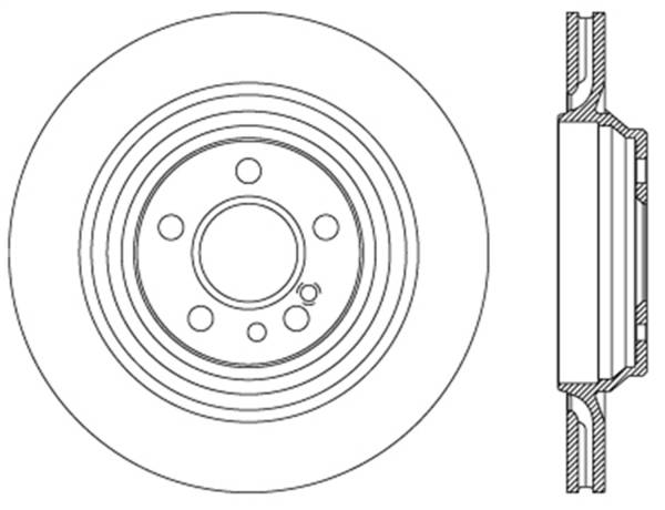 StopTech - StopTech Sport Cross Drilled Brake Rotor; Rear Left