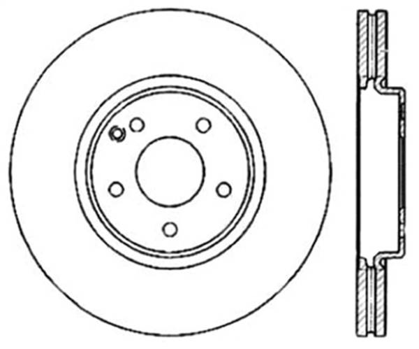 StopTech - StopTech Sport Cross Drilled Brake Rotor; Front Left