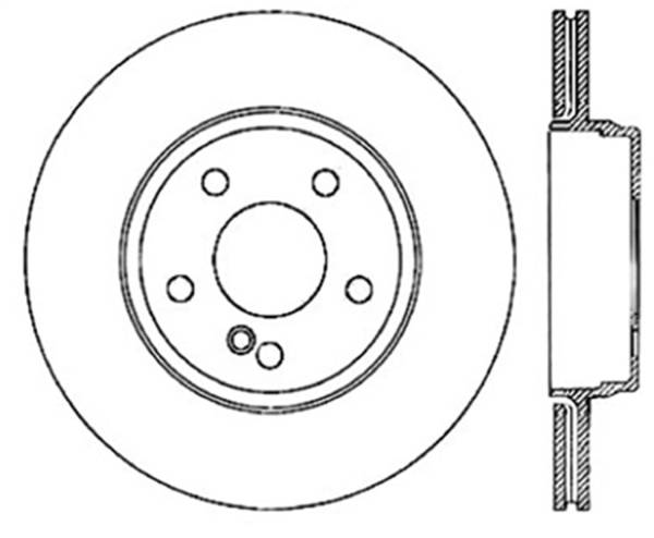 StopTech - StopTech Sport Cross Drilled Brake Rotor; Rear Left