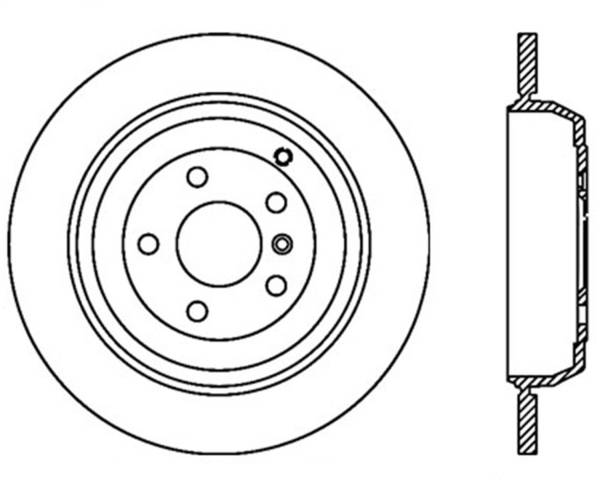 StopTech - StopTech Sport Cross Drilled Brake Rotor; Rear Left