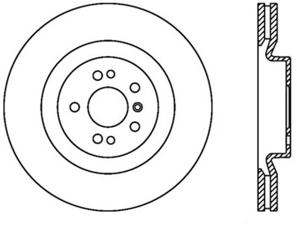 StopTech - StopTech Sport Cross Drilled Brake Rotor; Front Left