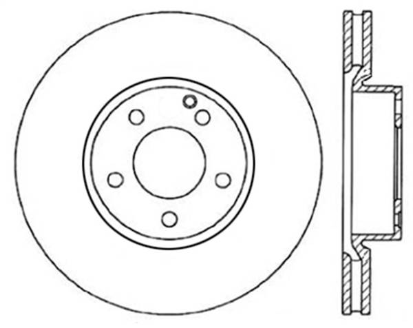 StopTech - StopTech Sport Cross Drilled Brake Rotor; Front Left