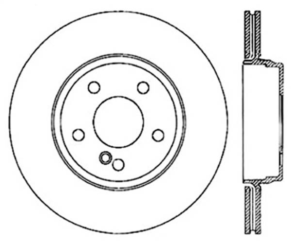 StopTech - StopTech Sport Cross Drilled Brake Rotor; Rear Left