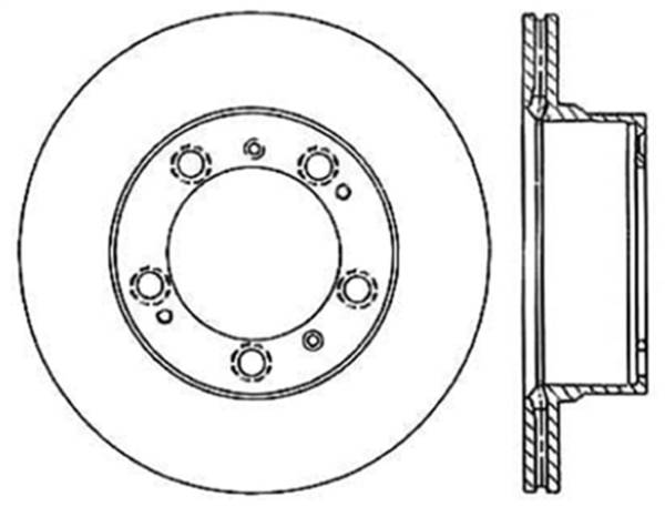 StopTech - StopTech Sport Cross Drilled Brake Rotor; Rear Left