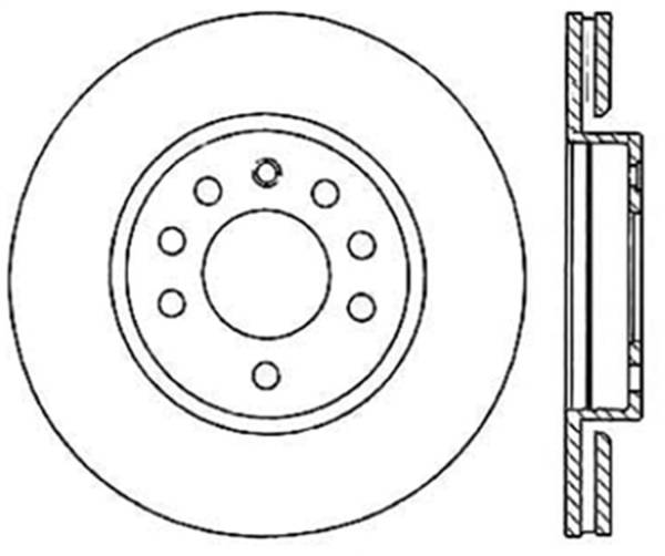 StopTech - StopTech Sport Cross Drilled Brake Rotor Front Left 128.38014L