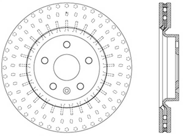 StopTech - StopTech Sport Cross Drilled Brake Rotor Front Left 128.38024L