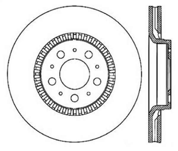 StopTech - StopTech Sport Cross Drilled Brake Rotor Front Left 128.39026L