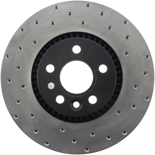 StopTech - StopTech Sport Cross Drilled Brake Rotor; Front Left