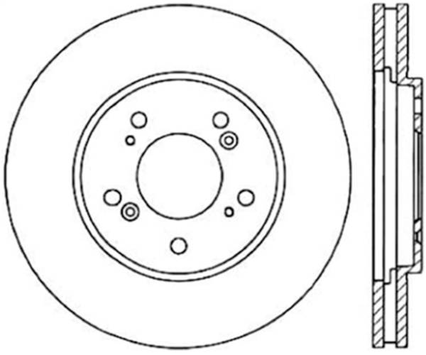 StopTech - StopTech Sport Cross Drilled Brake Rotor Front Left 128.40028L