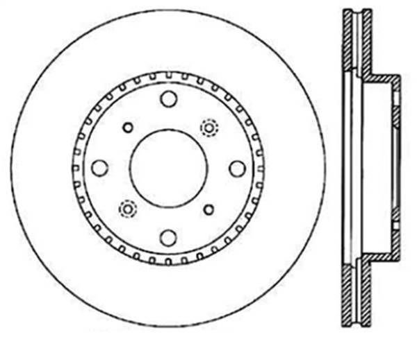 StopTech - StopTech Sport Cross Drilled Brake Rotor Front Left 128.40032L