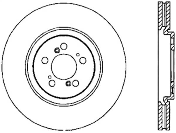 StopTech - StopTech Sport Cross Drilled Brake Rotor Front Left 128.40043L