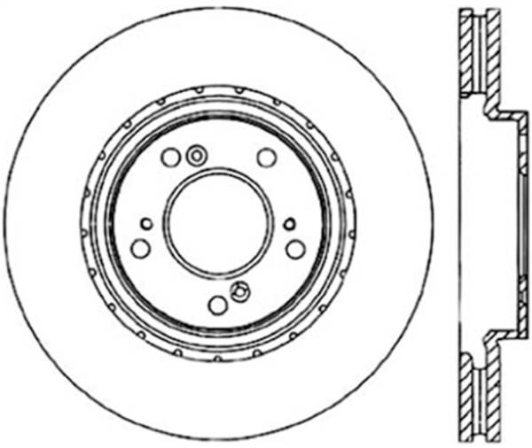 StopTech - StopTech Sport Cross Drilled Brake Rotor Front Left 128.40049L