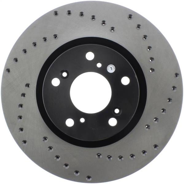 Stoptech - StopTech 06-08 Honda Civic Si Cross Drilled Left Front Rotor - 128.40057L