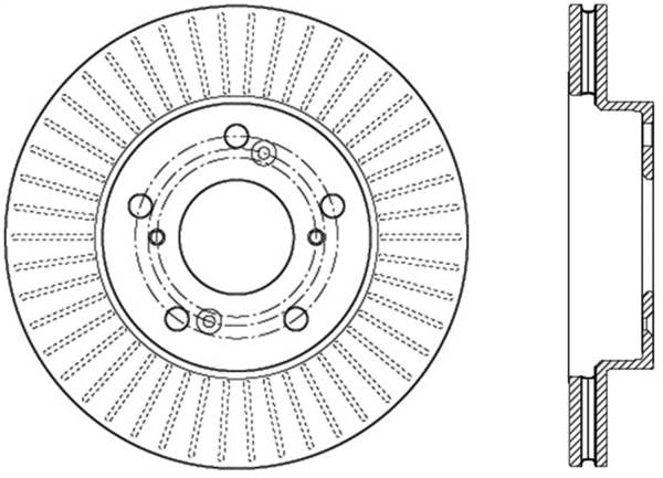 Stoptech - StopTech Sport Cross Drilled Brake Rotor Front Right 128.40082R