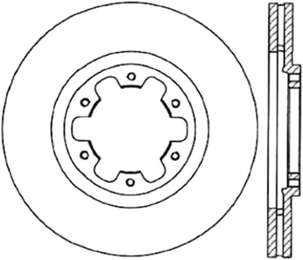 StopTech - StopTech Sport Cross Drilled Brake Rotor Front Left 128.42068L