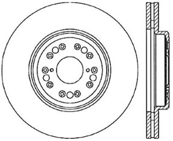 StopTech - StopTech Sport Cross Drilled Brake Rotor Front Left 128.44107L